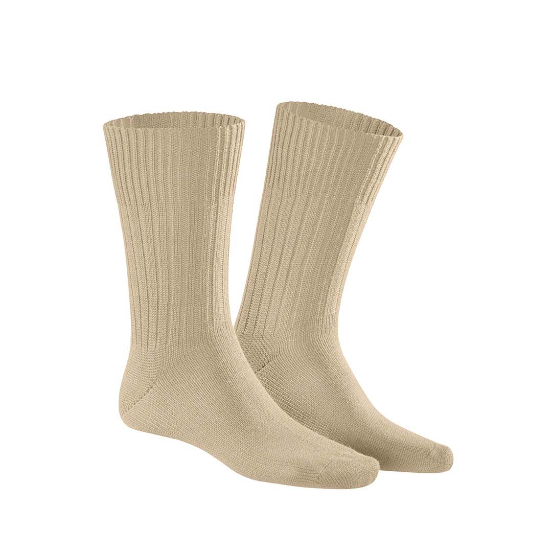 CASUAL COTTON Flachs (Hell Beige) Weiche Herren Socken mit Rippstruktur im Schaft - KUNERT
