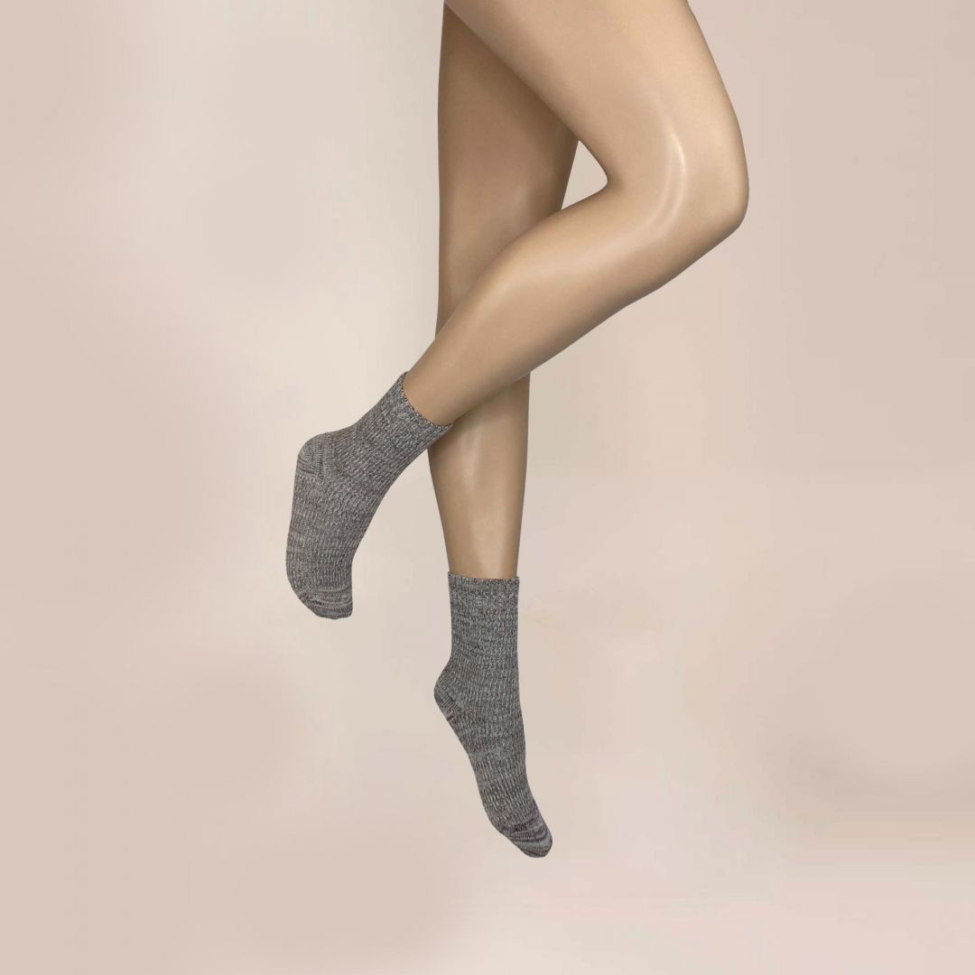 WINTER FLASH  Damen Socke aus Schurwolle in Handstrick-Optik - KUNERT